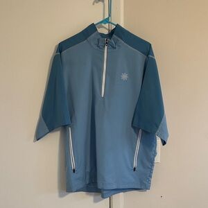FootJoy Golf Rain Gear - Light Blue Short Sleeve Hydroknit size L